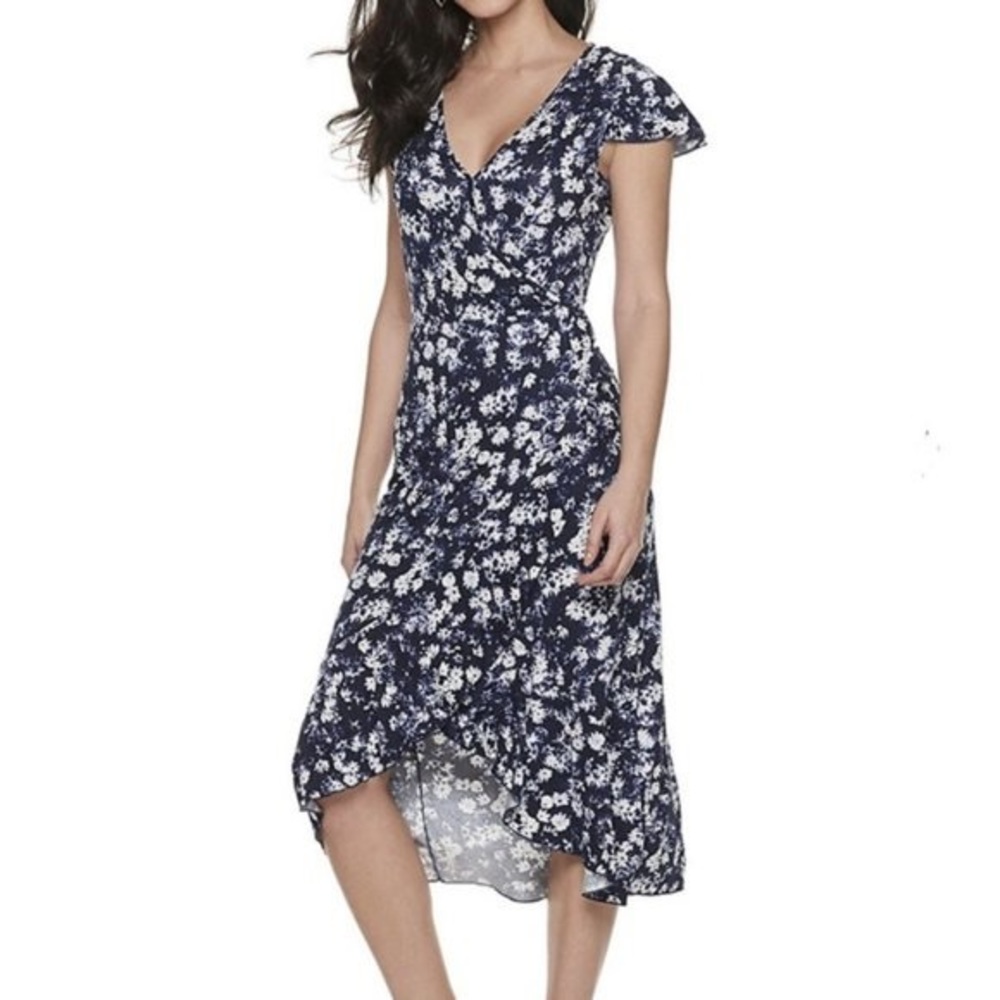 Juicy Couture Floral Wrap Ruffle Dress XS